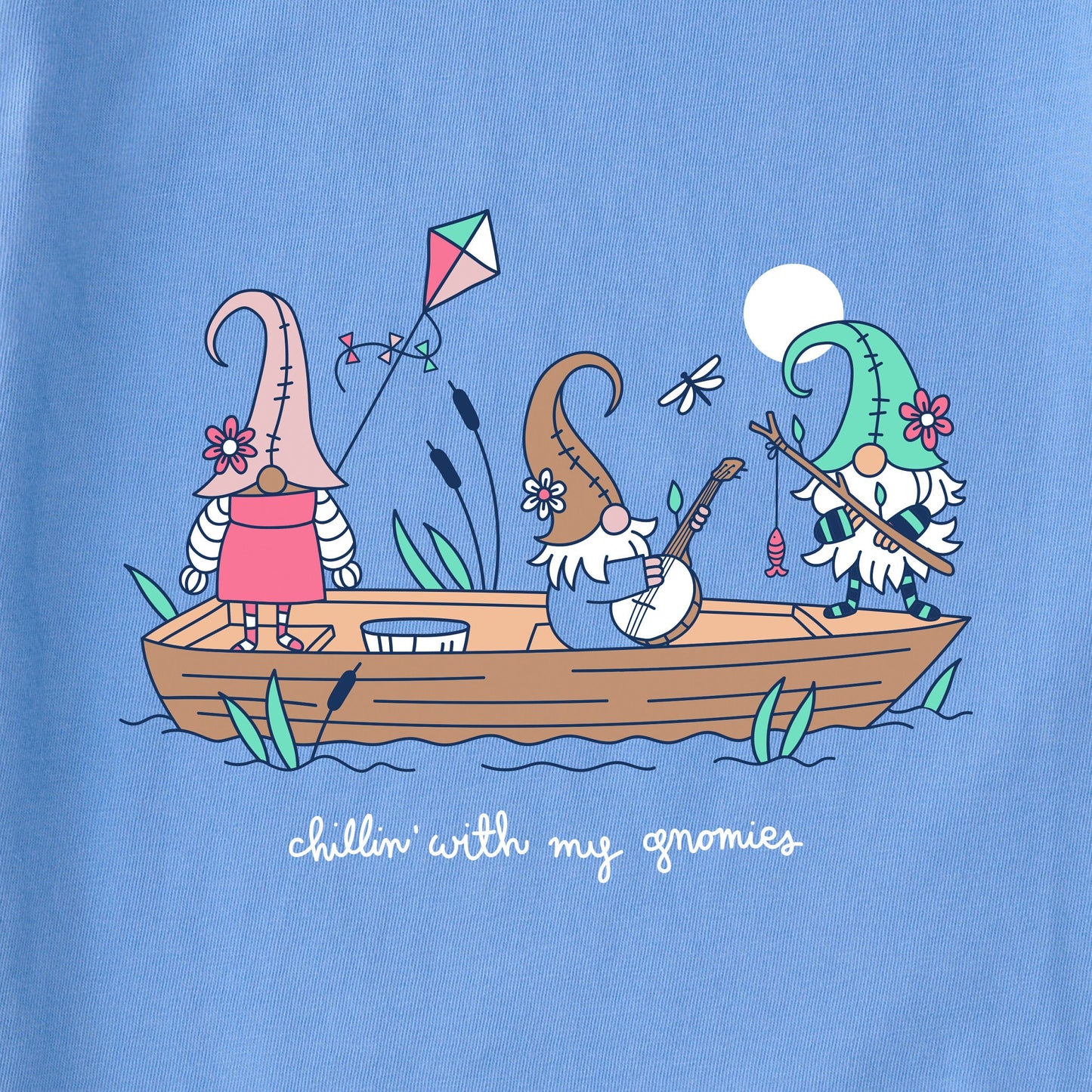 Women's Chillin' With My Gnomies Boat Short Sleeve Tee