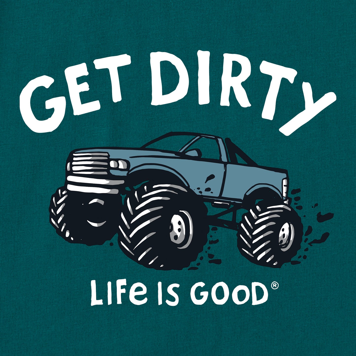 Kids Get Dirty Truck Long Sleeve Crusher Tee