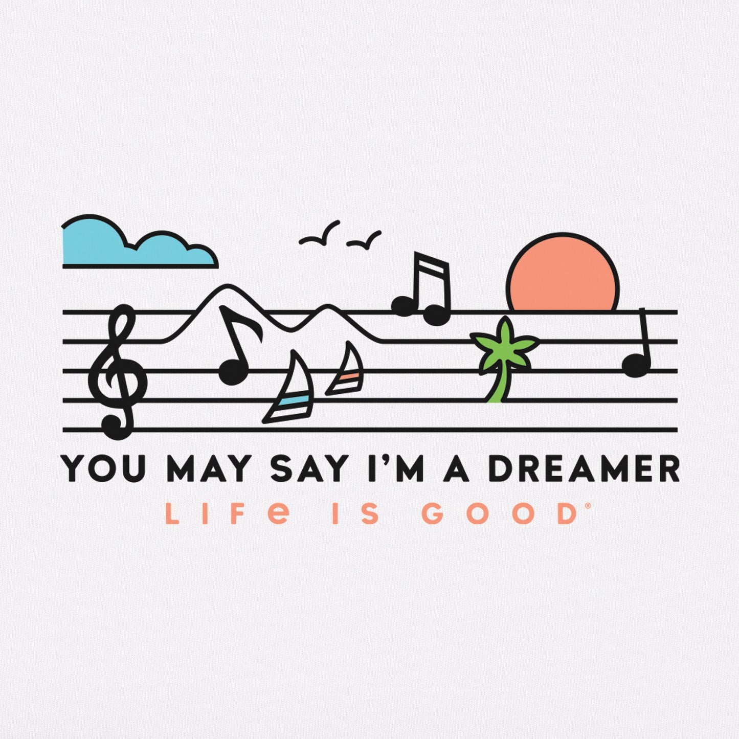 Women's You May Say I'm a Dreamer Short Sleeve Vee