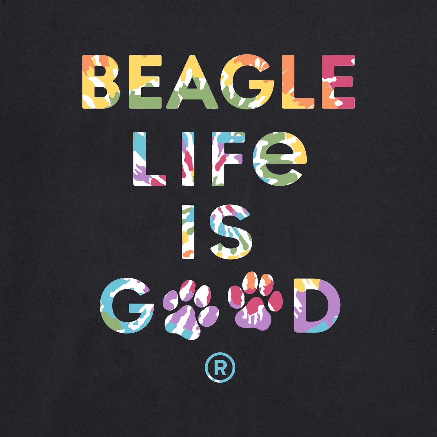 Women's Tie Dye Beagle Life is Good Short Sleeve Crusher Tee