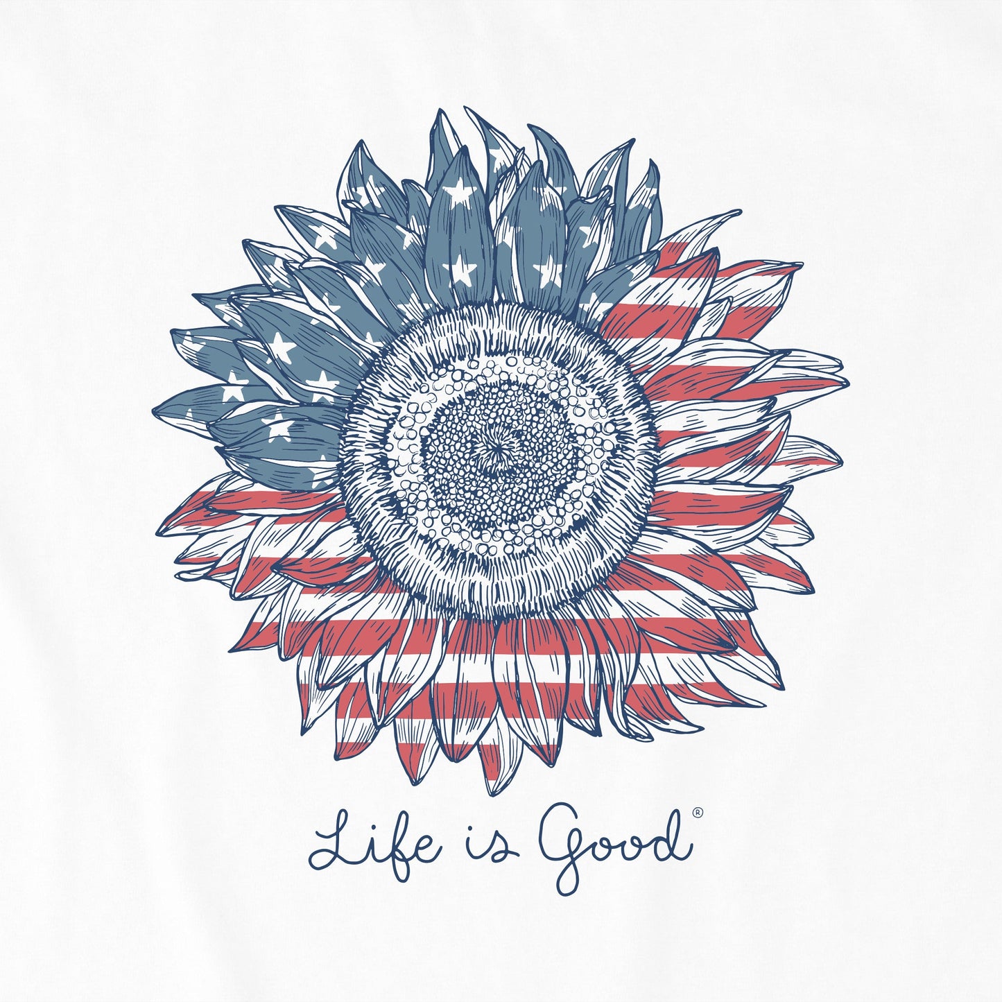 Women's American Sunflower Long Sleeve Crusher Tee