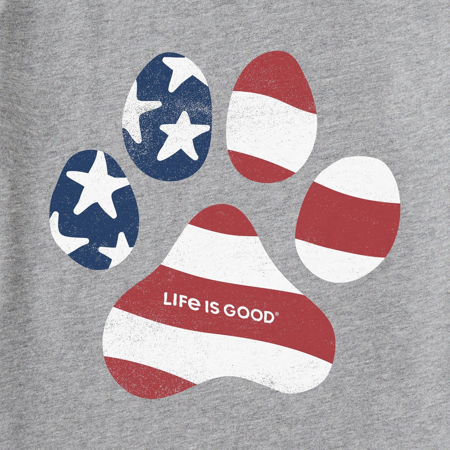 Women's US Flag Paw Long Sleeve Crusher Tee
