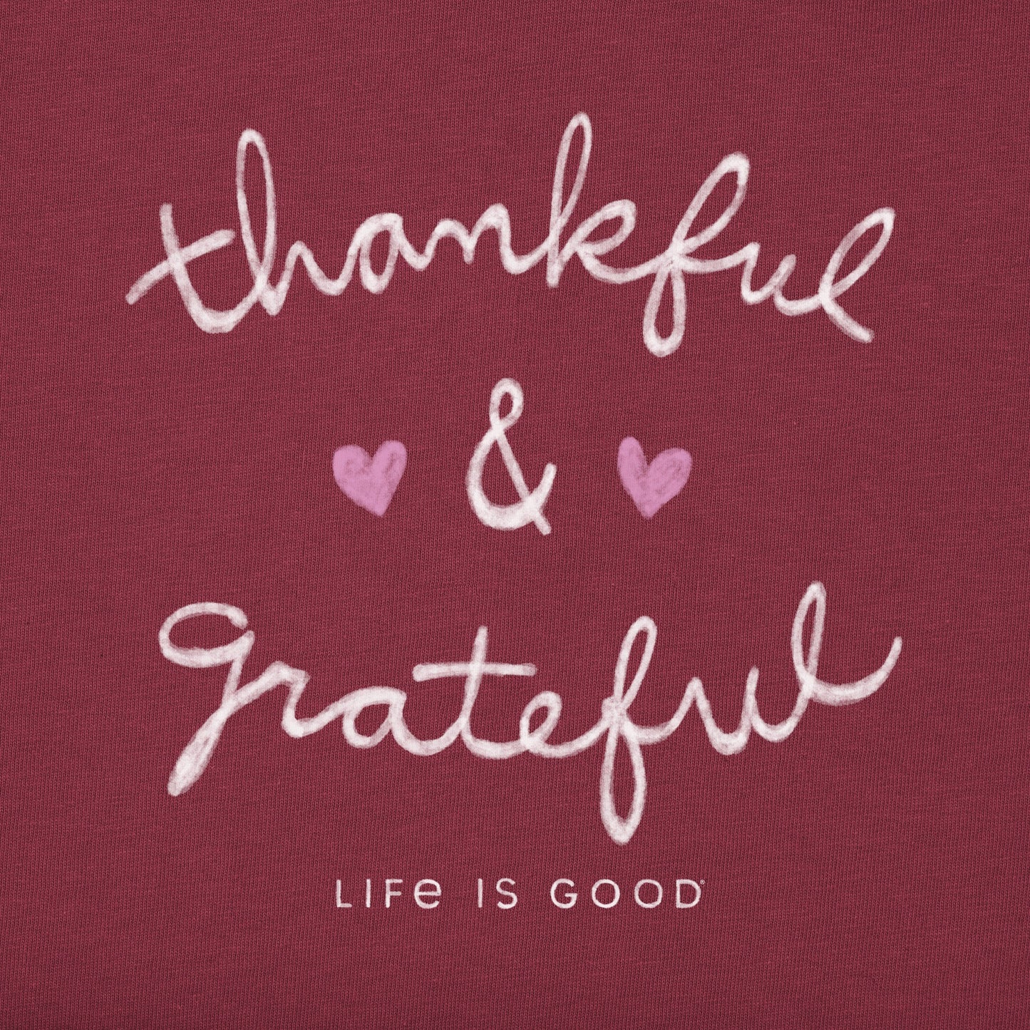 Women's Thankful and Grateful Long Sleeve Crusher Tee