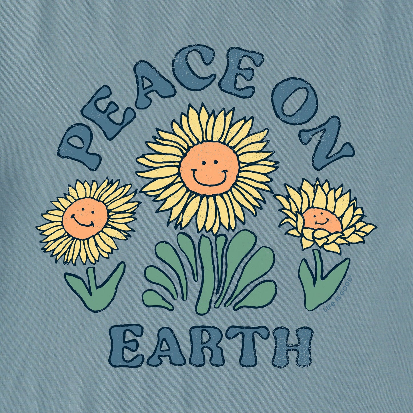 Men's Peace on Earth Happy Sunflowers Simply True Crew