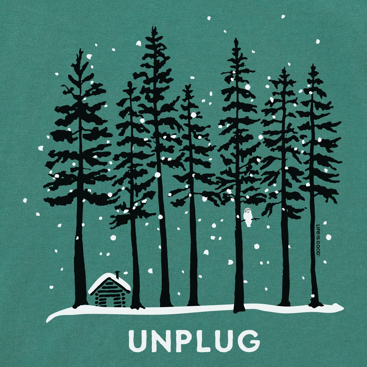 Men's Snowy Owl Tall Pines Unplug Long Sleeve Crusher Tee