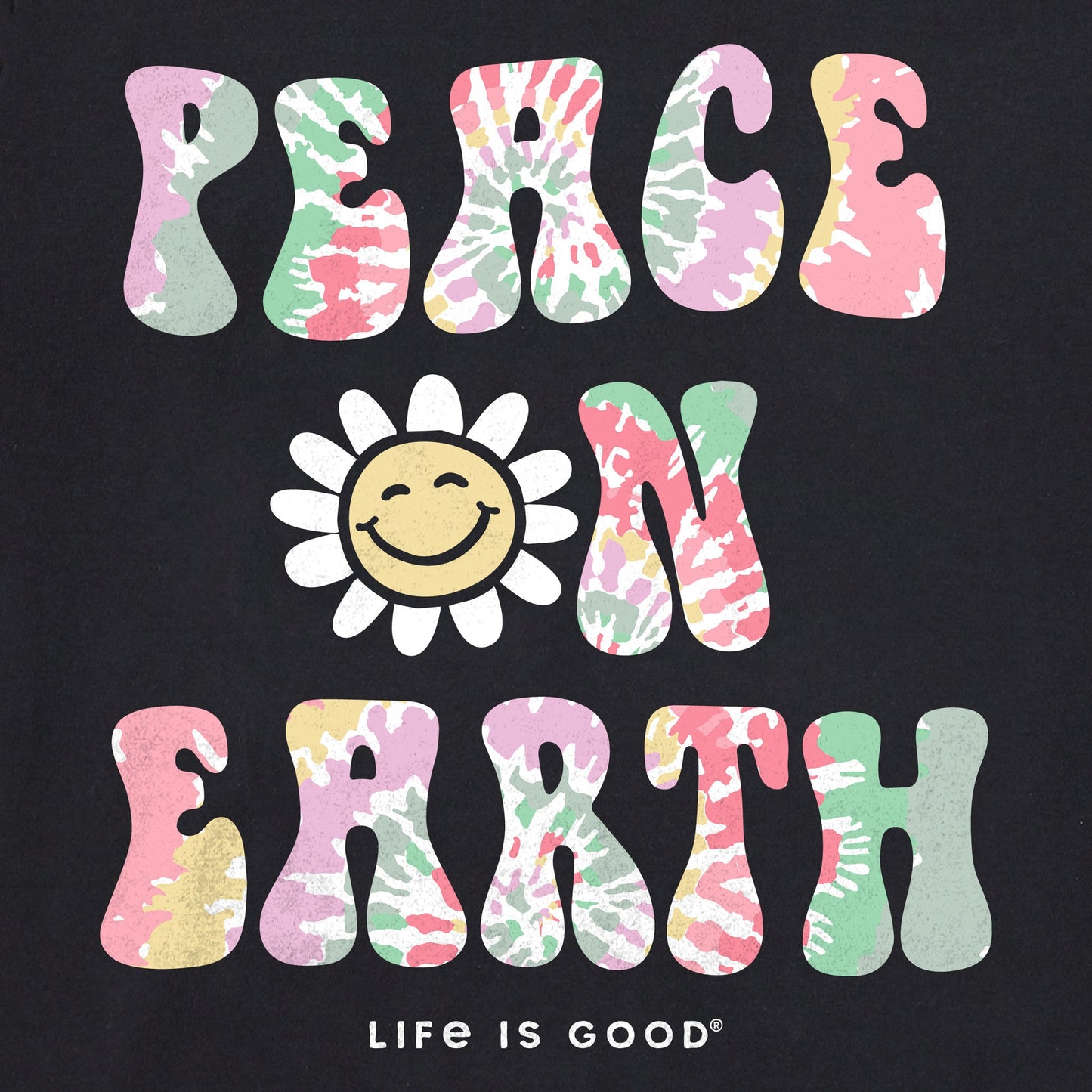 Women's Tie Dye Peace on Earth Daisy Short Sleeve Tee