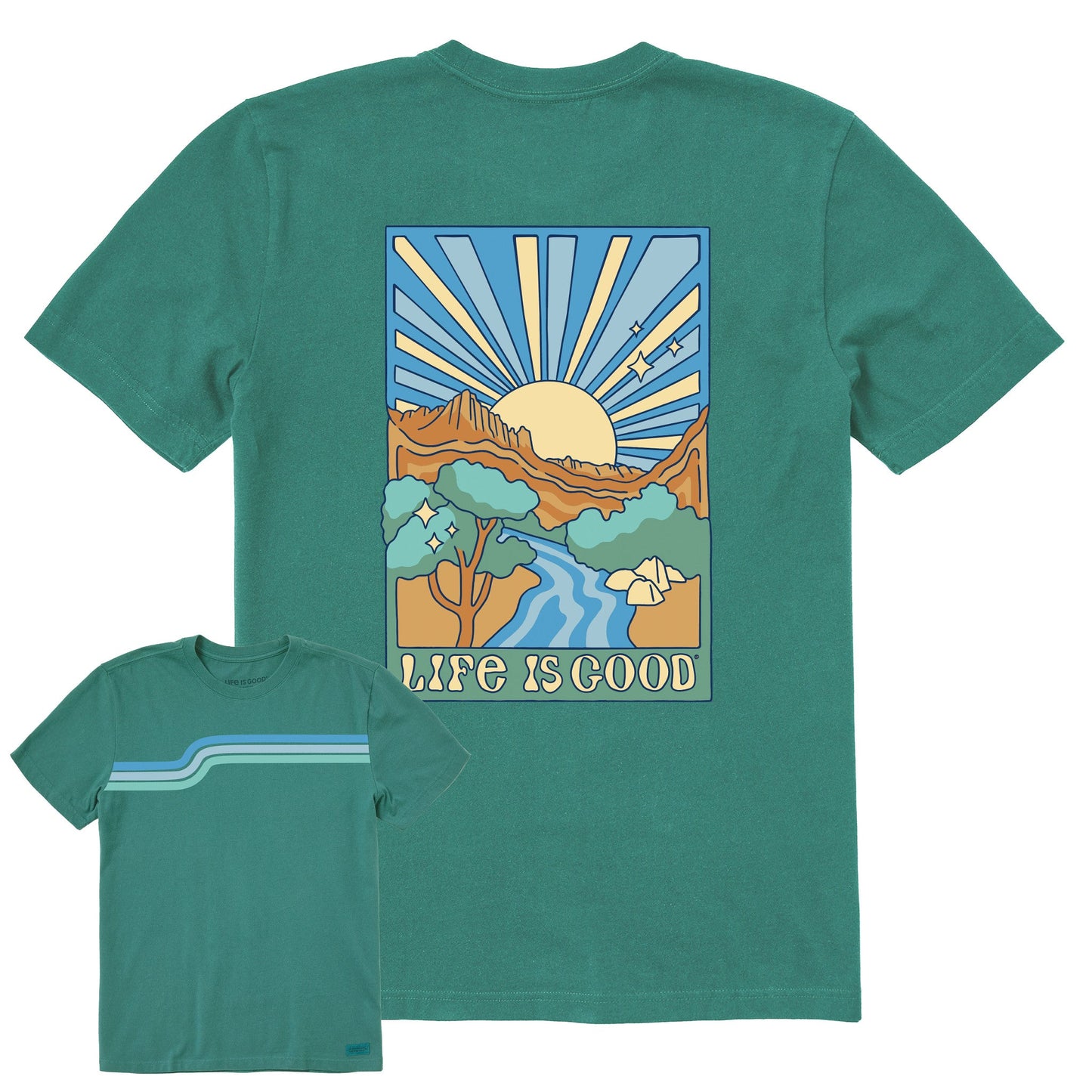 Men's Groovy Stripe Short Sleeve Crusher Tee