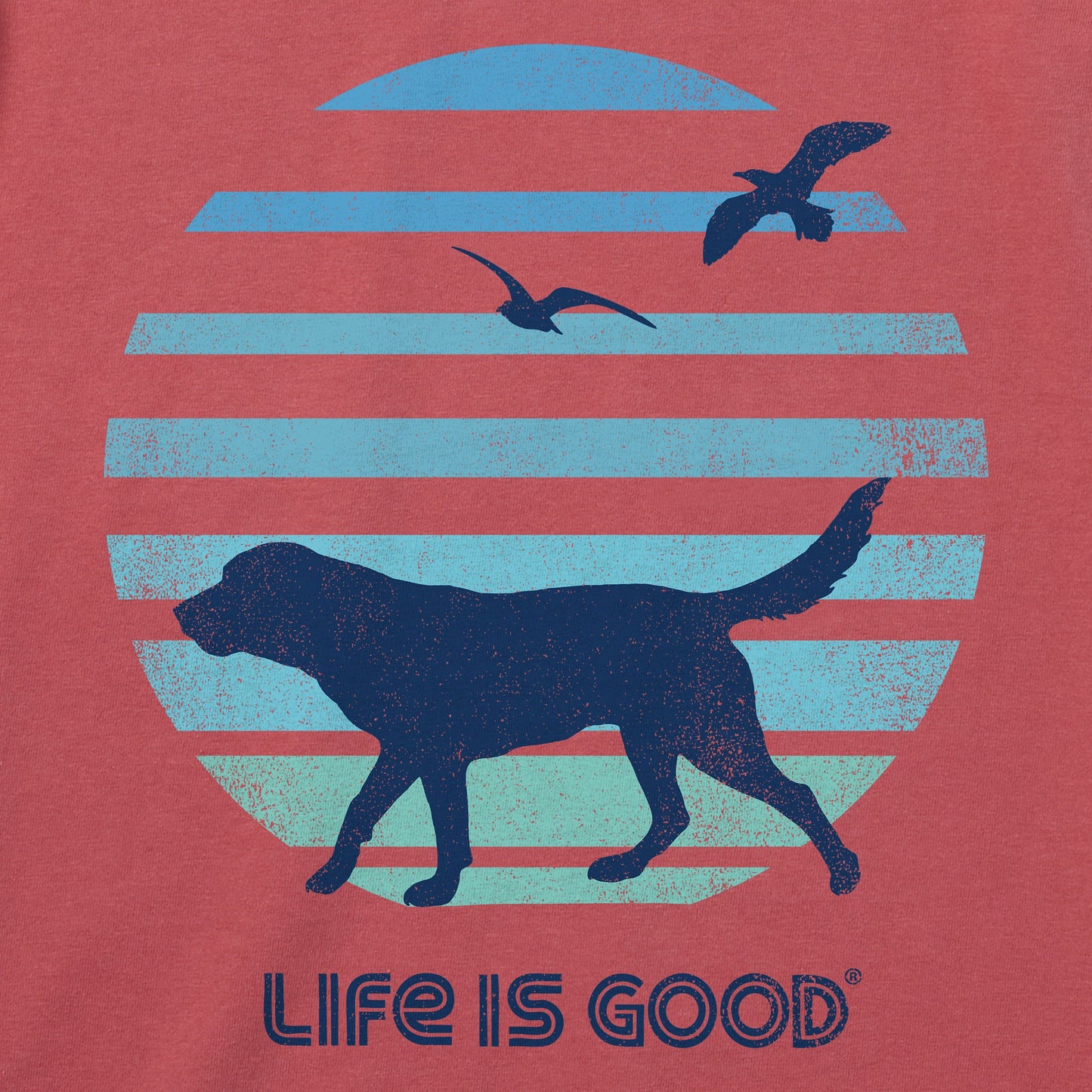 Men's 70's Retro Dog Beach Walk Short Sleeve Crusher Tee