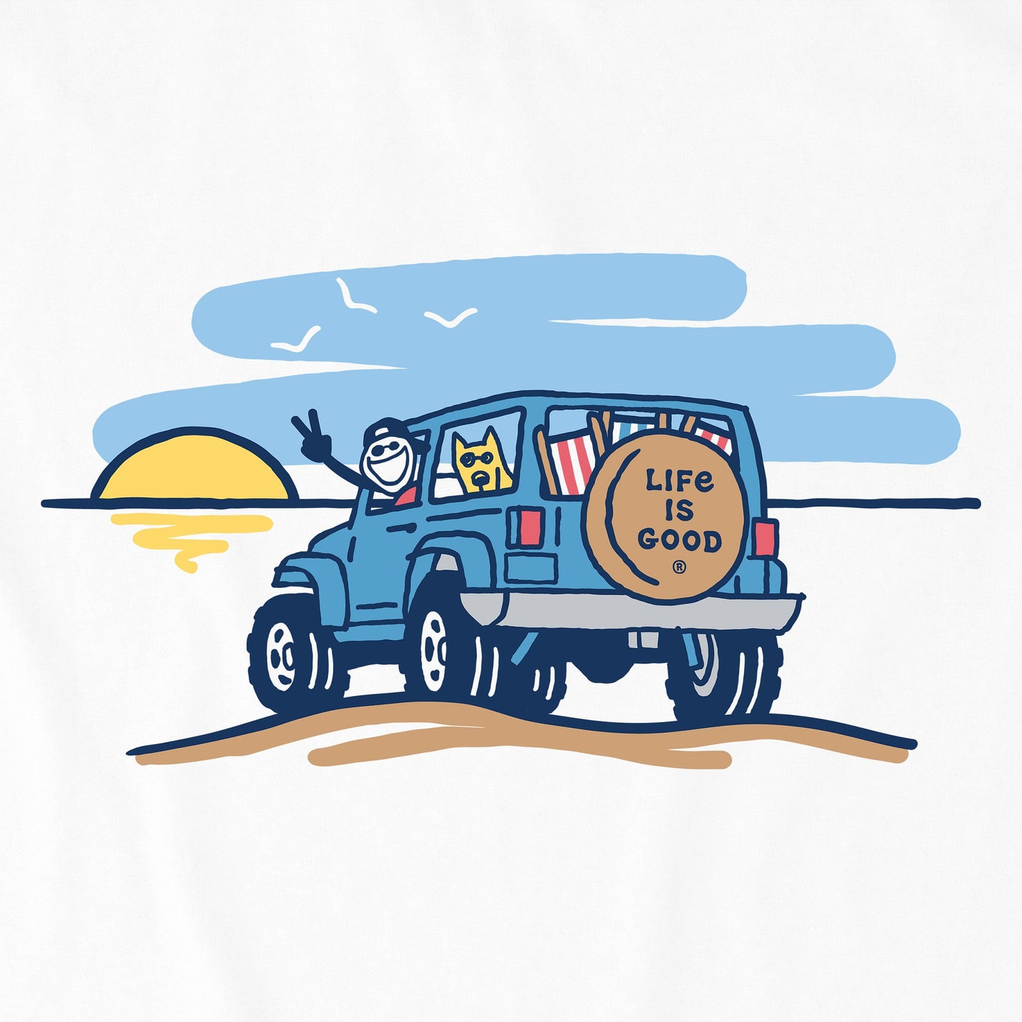 Men's Jake and Rocket Beach 4x4 Long Sleeve Crusher Tee