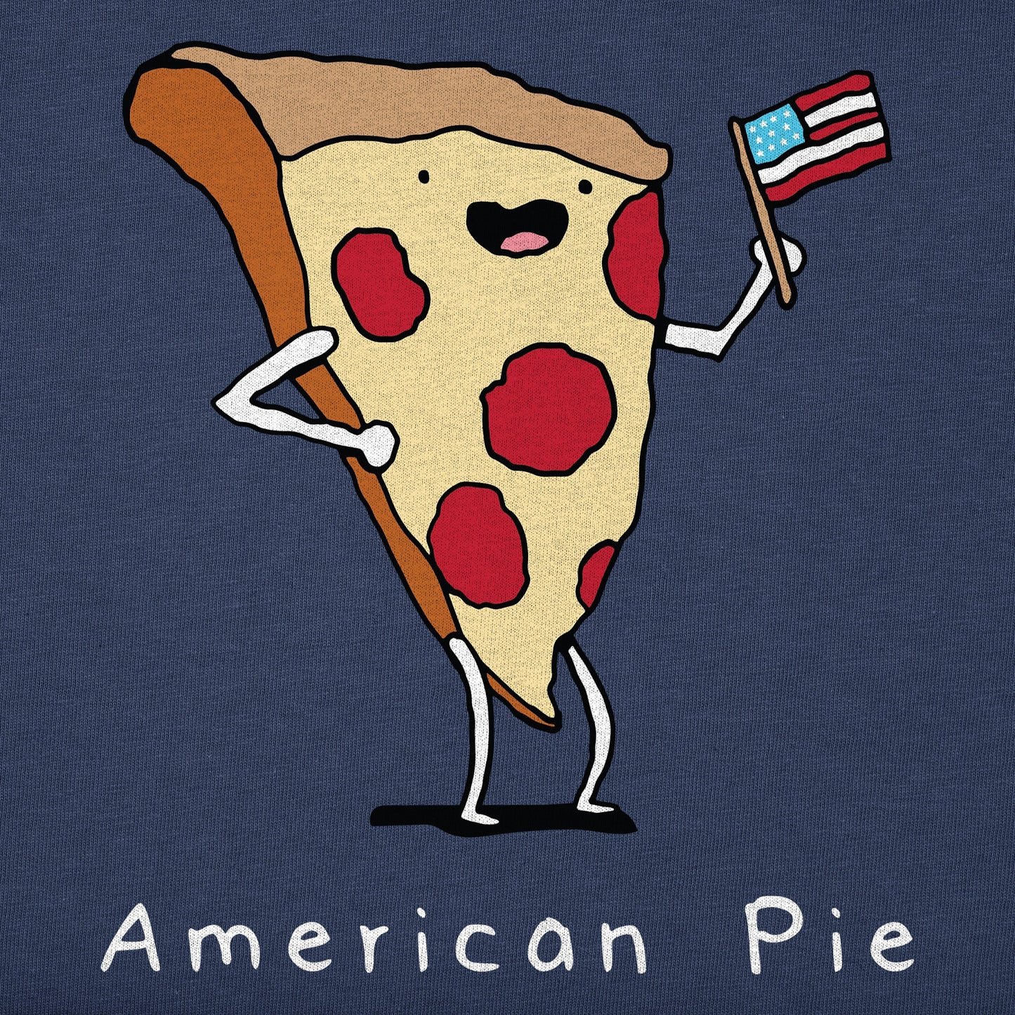 Toddler American Pizza Pie Short Sleeve Crusher Tee