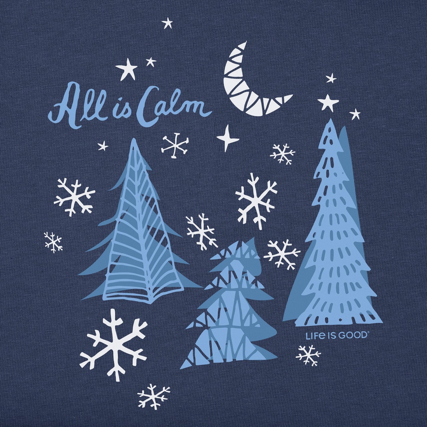 Men's All is Calm Winter Trees Long Sleeve Crusher Tee