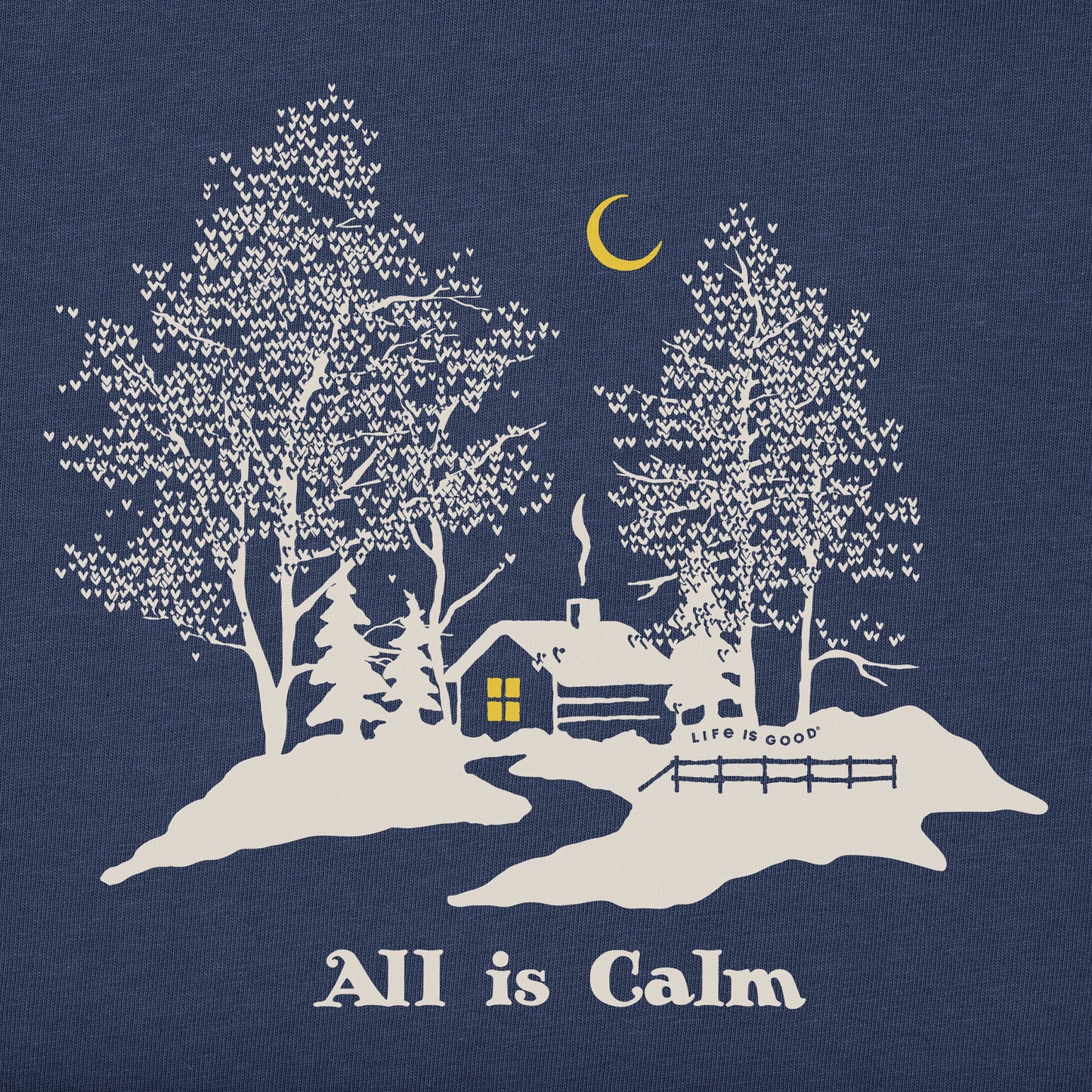 Men's All Is Calm Cabin Long Sleeve Crusher Tee