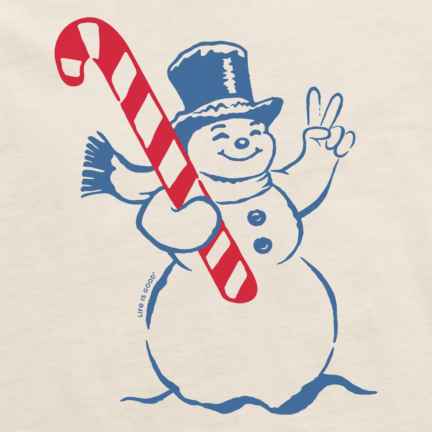 Women's Retro Peace Snowman Short Sleeve Crusher Tee