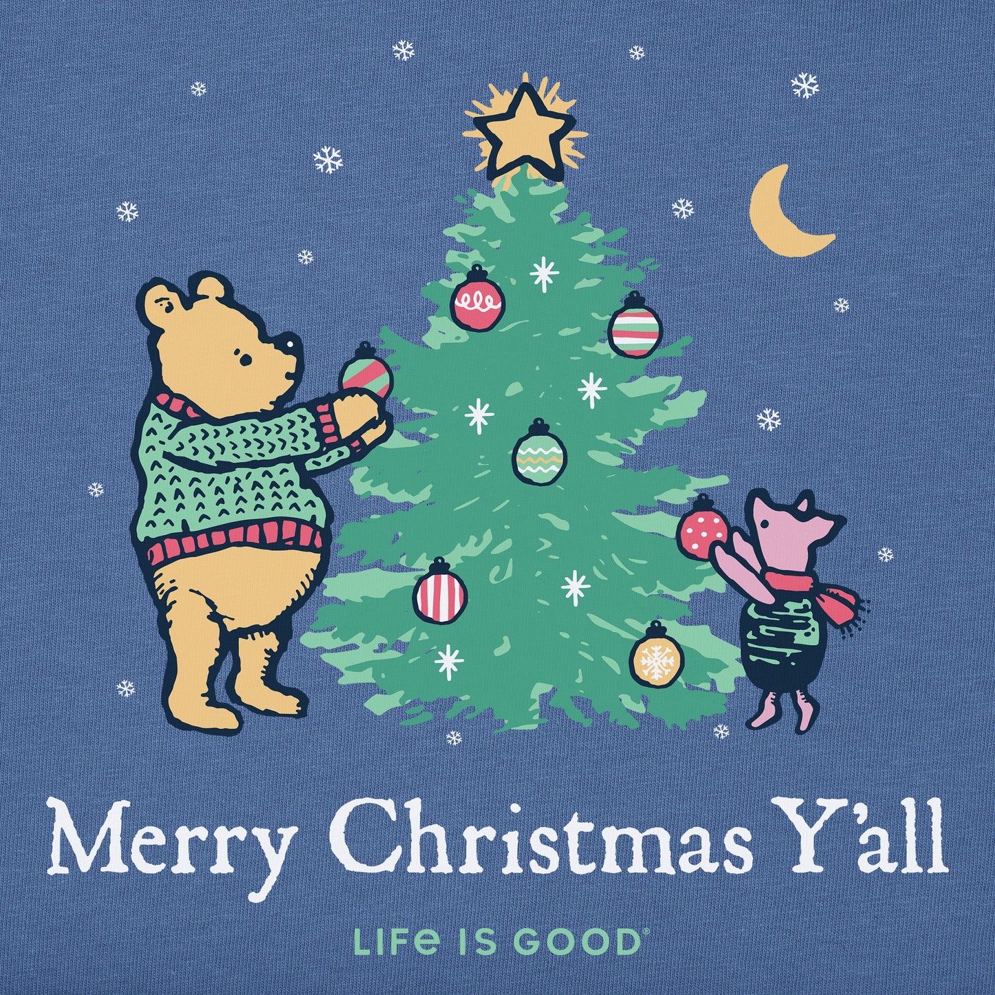 Men's Winnie Merry Christmas Y'all Long Sleeve Crusher Tee