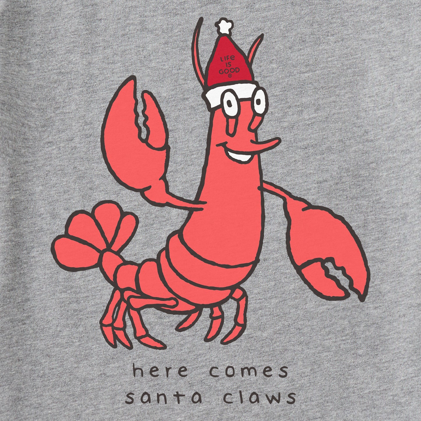 Men's Here Comes Santa Claws Lobster Long Sleeve Crusher Tee