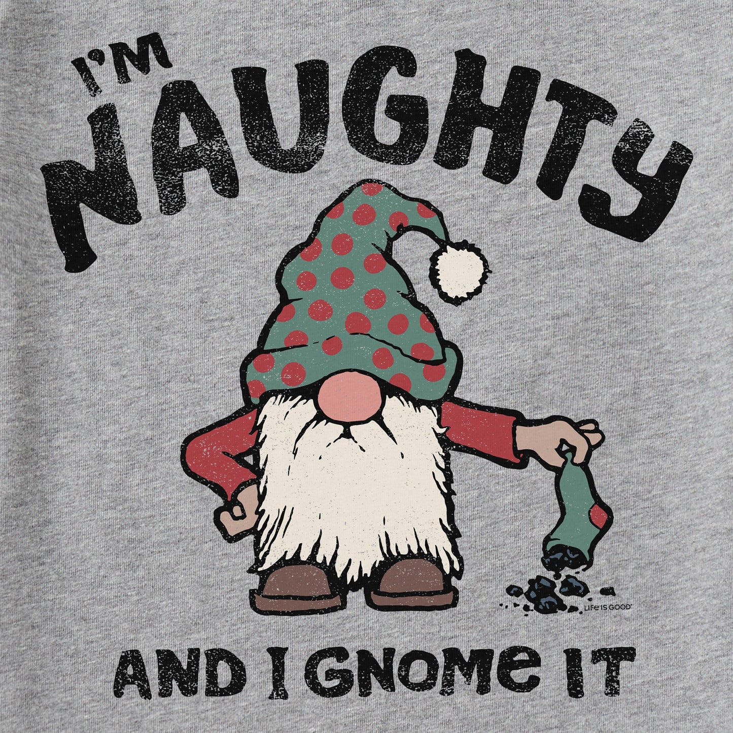 Men's Naughty Gnome Long Sleeve Crusher Tee