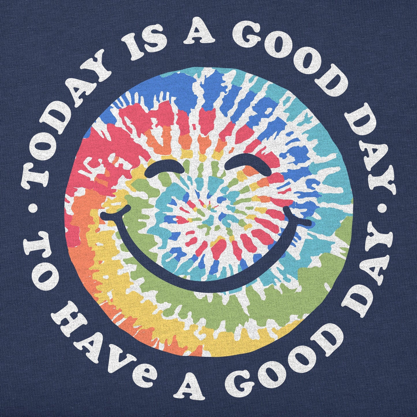 Women's Tie Dye Smile Good Day Short Sleeve Tee