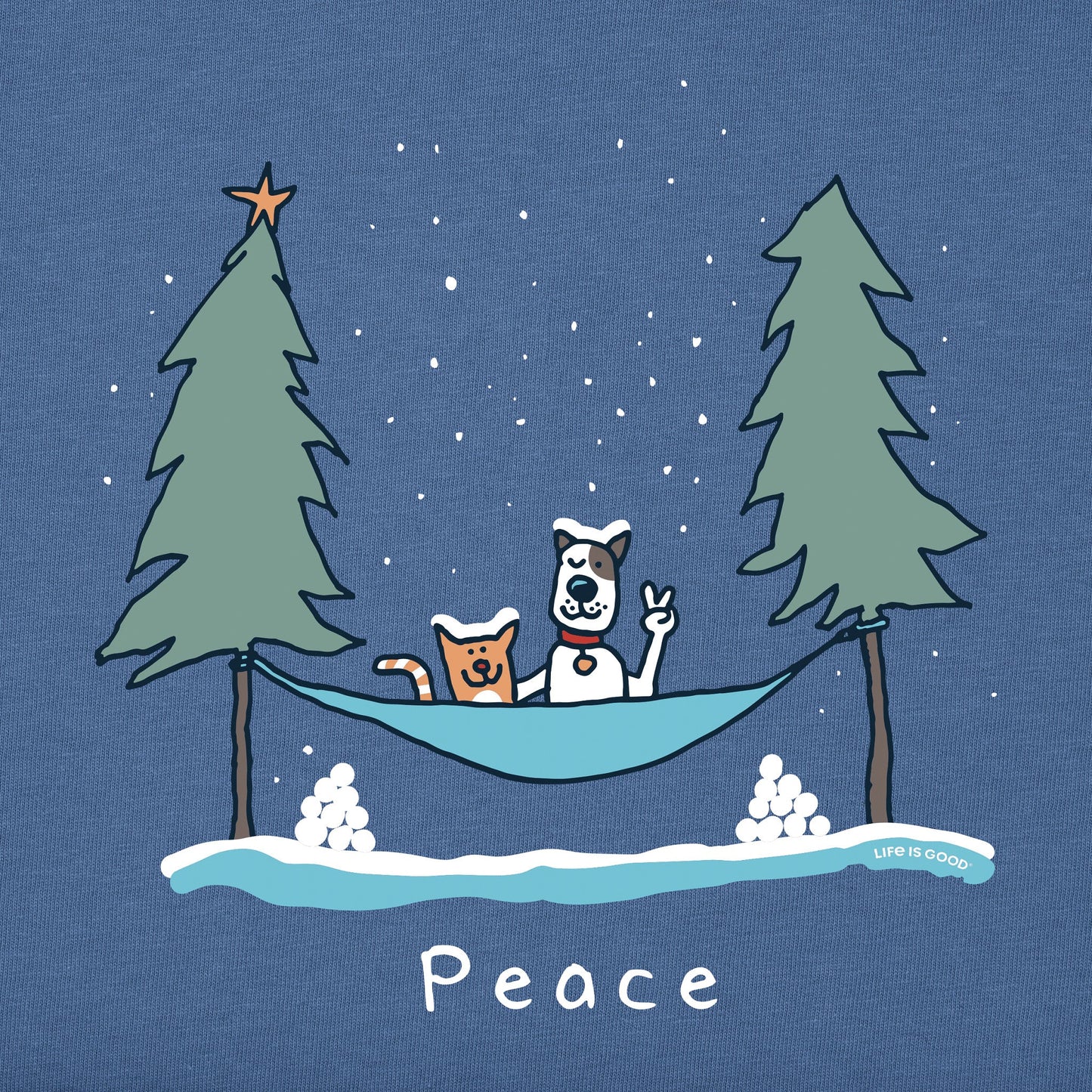 Men's Peace Holiday Hammock Long Sleeve Crusher Tee