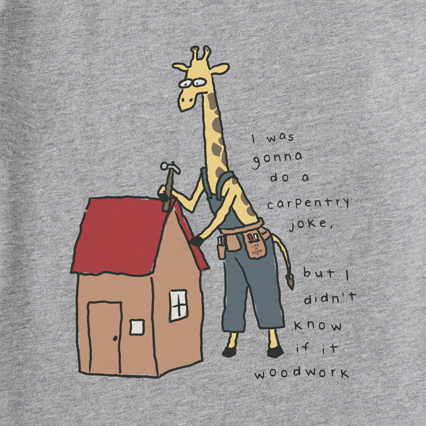 Men's Giraffe Woodwork Short Sleeve Crusher Tee