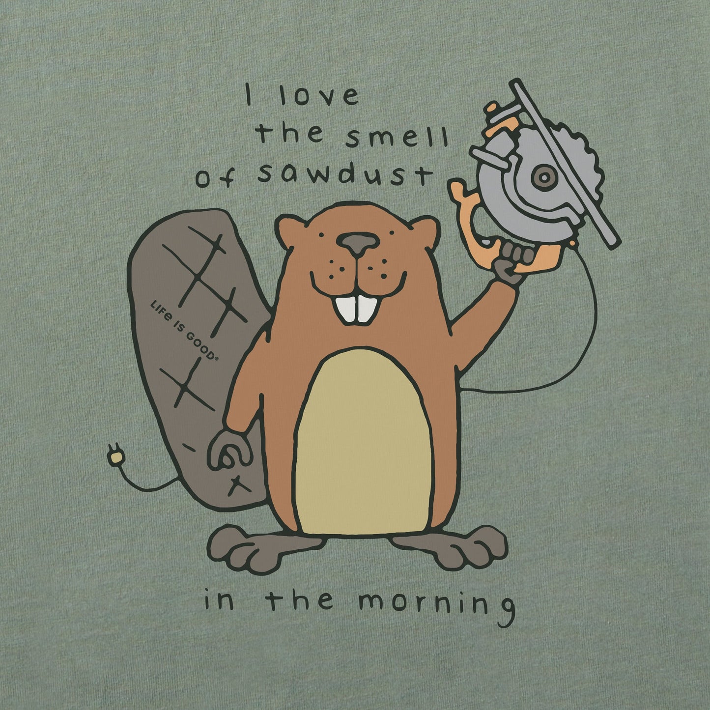 Men's Beaver Sawdust in the Morning Long Sleeve Crusher Tee