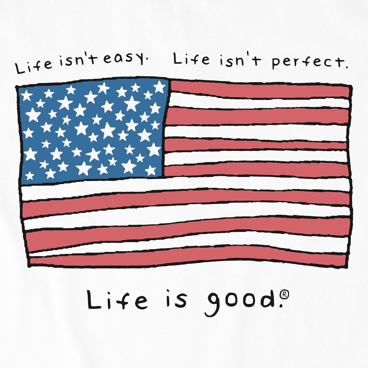 Men's Life is Good America Short Sleeve Crusher Tee