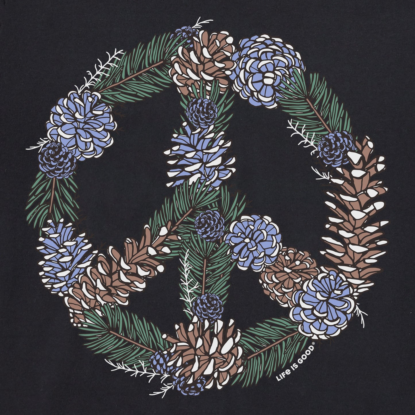 Women's Pine Cone Peace Sign Long Sleeve Crusher Tee