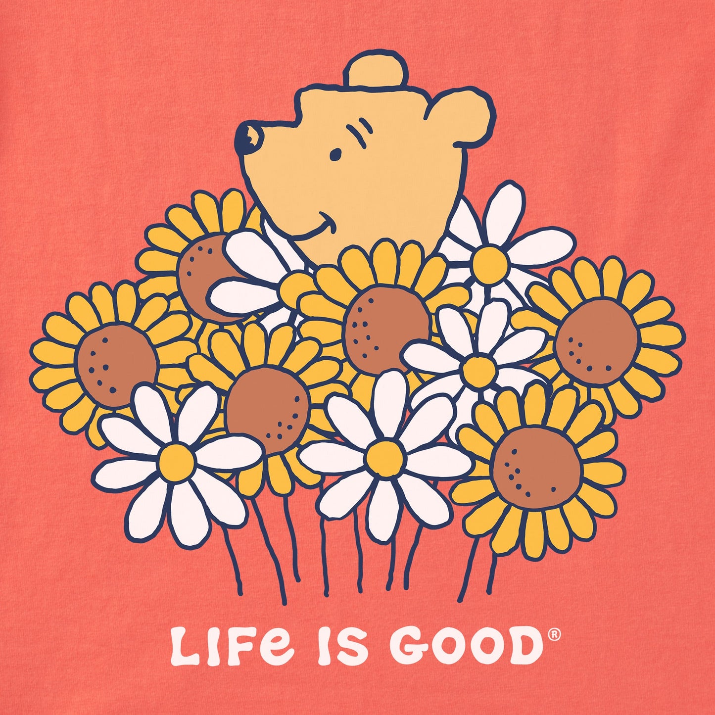 Women's Winnie Daisies & Sunflowers Short Sleeve Crusher Boxy Tee