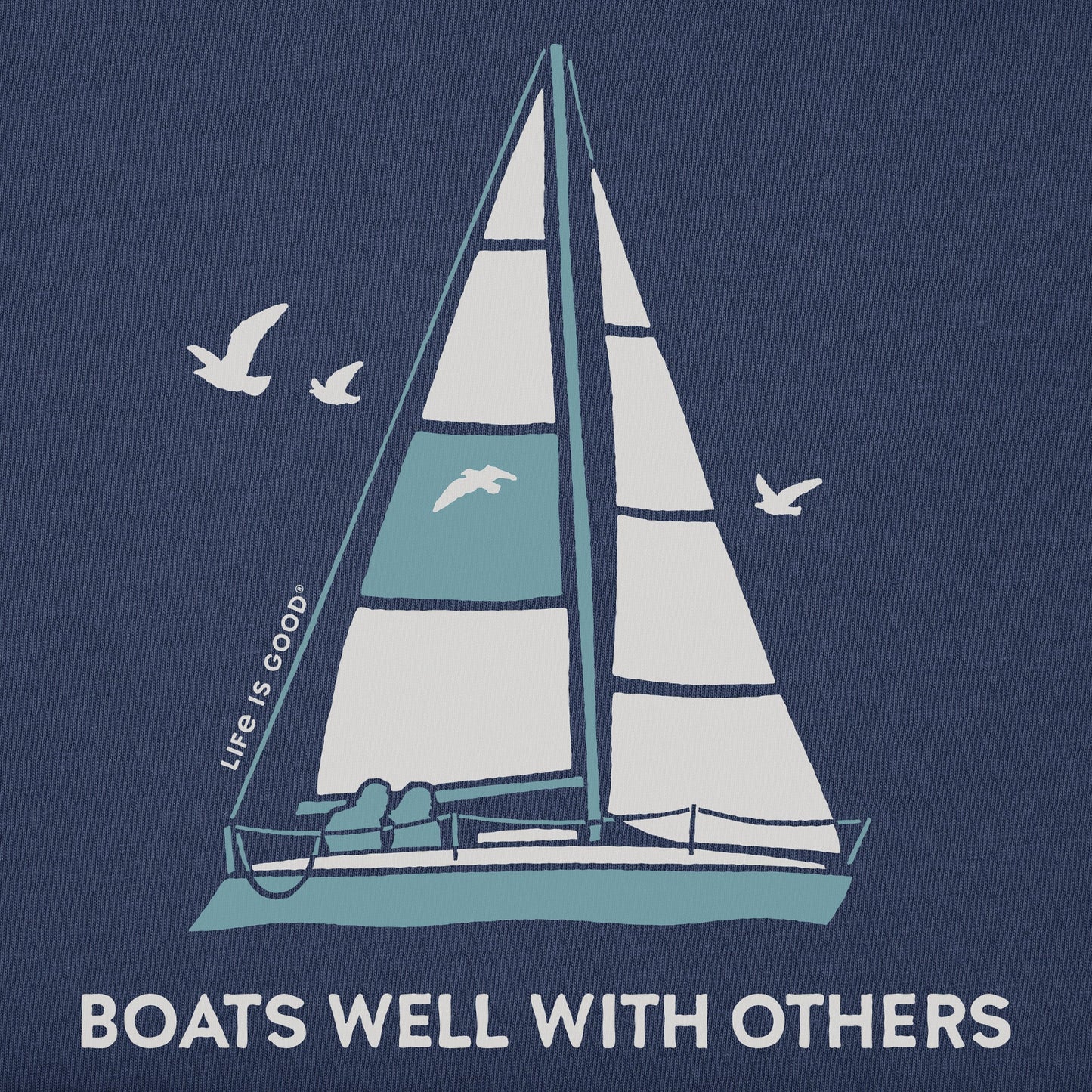 Men's Boats Well with Others Sail Boat Short Sleeve Tee
