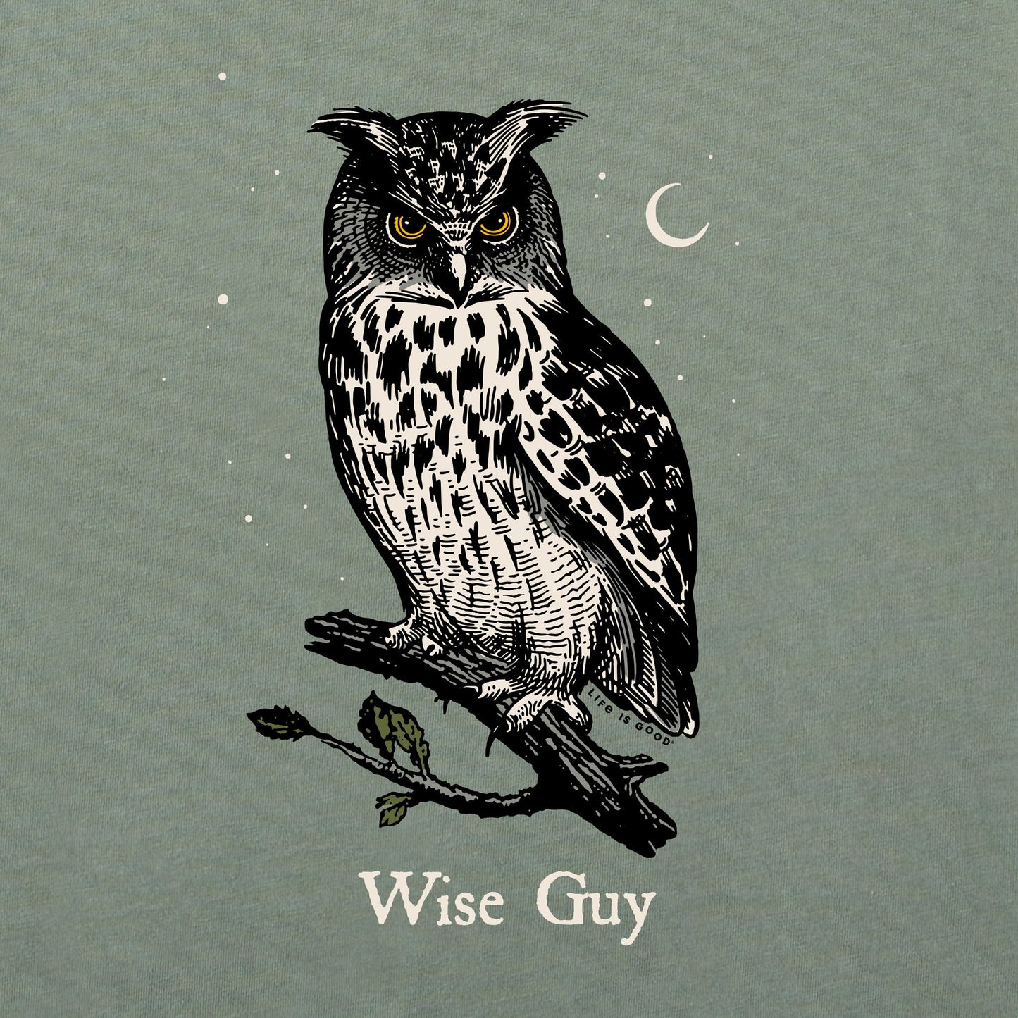 Men's Wise Guy Owl Long Sleeve Crusher Tee