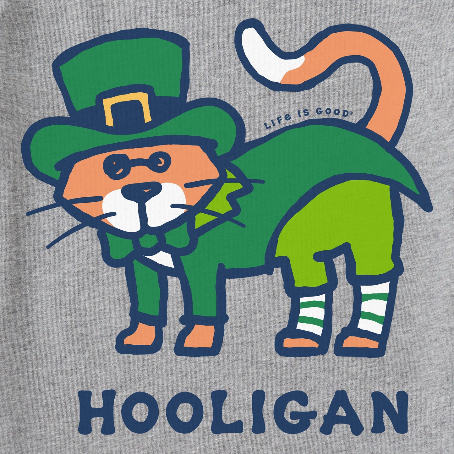 Men's Cat Lucky Leprechaun Short Sleeve Crusher Tee