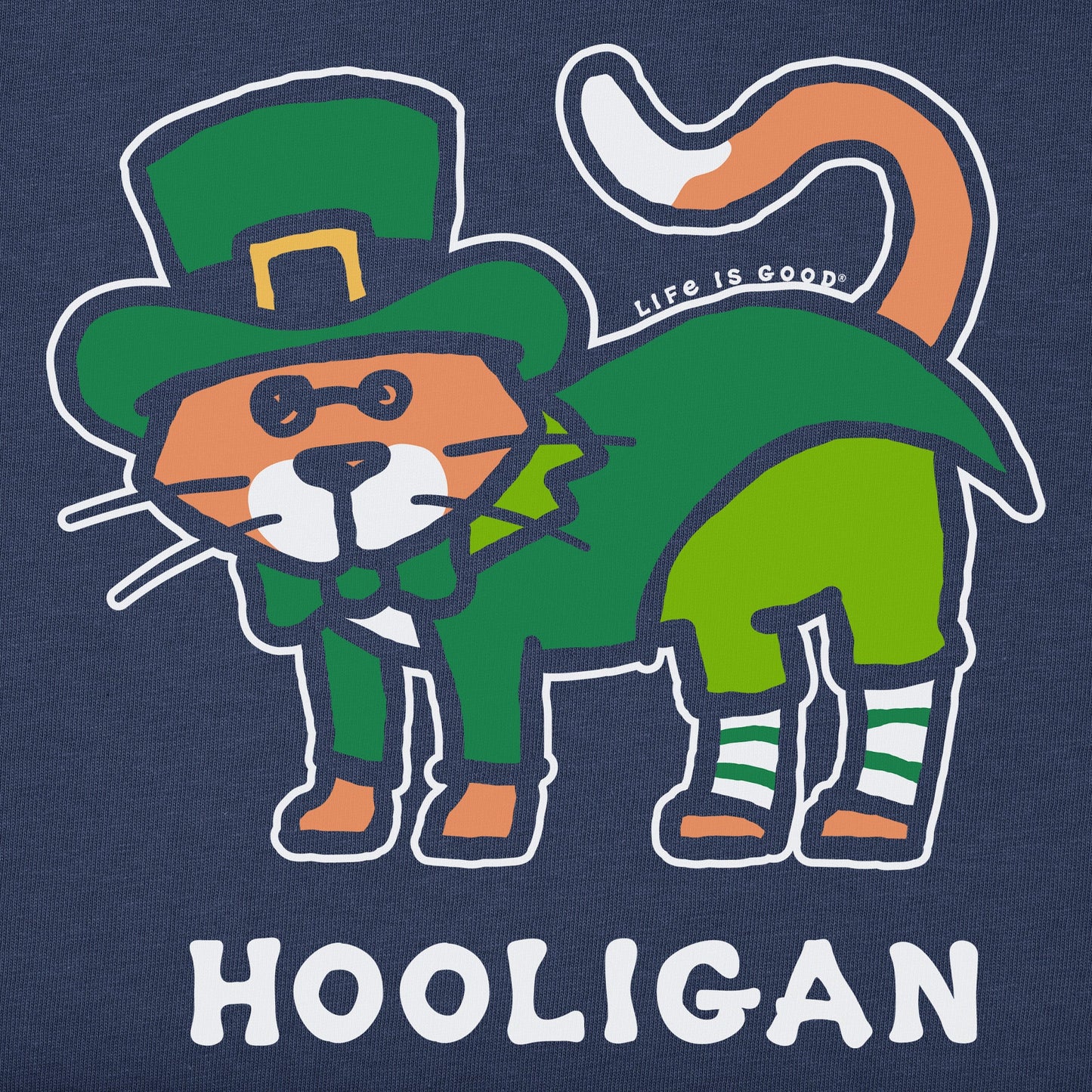 Women's Cat Lucky Leprechaun Short Sleeve Crusher Tee