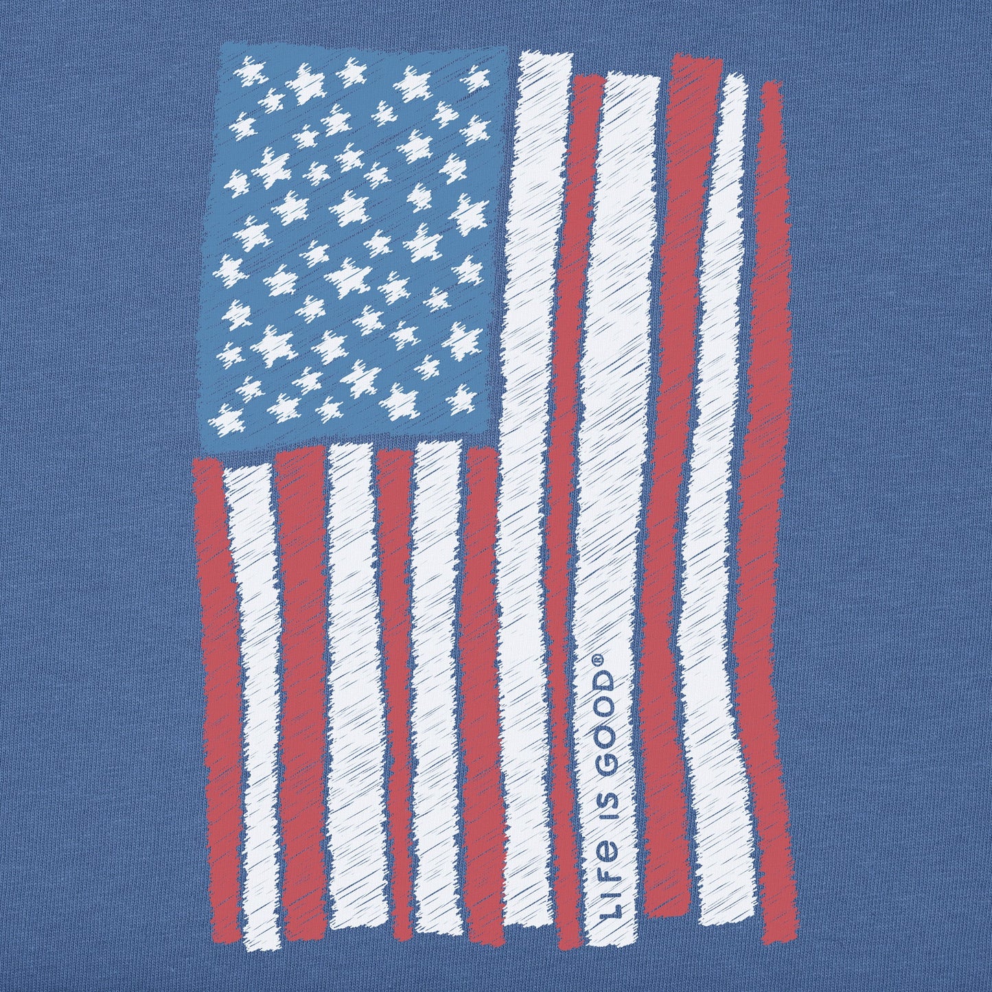 Kids Scribble Flag Short Sleeve Crusher Tee