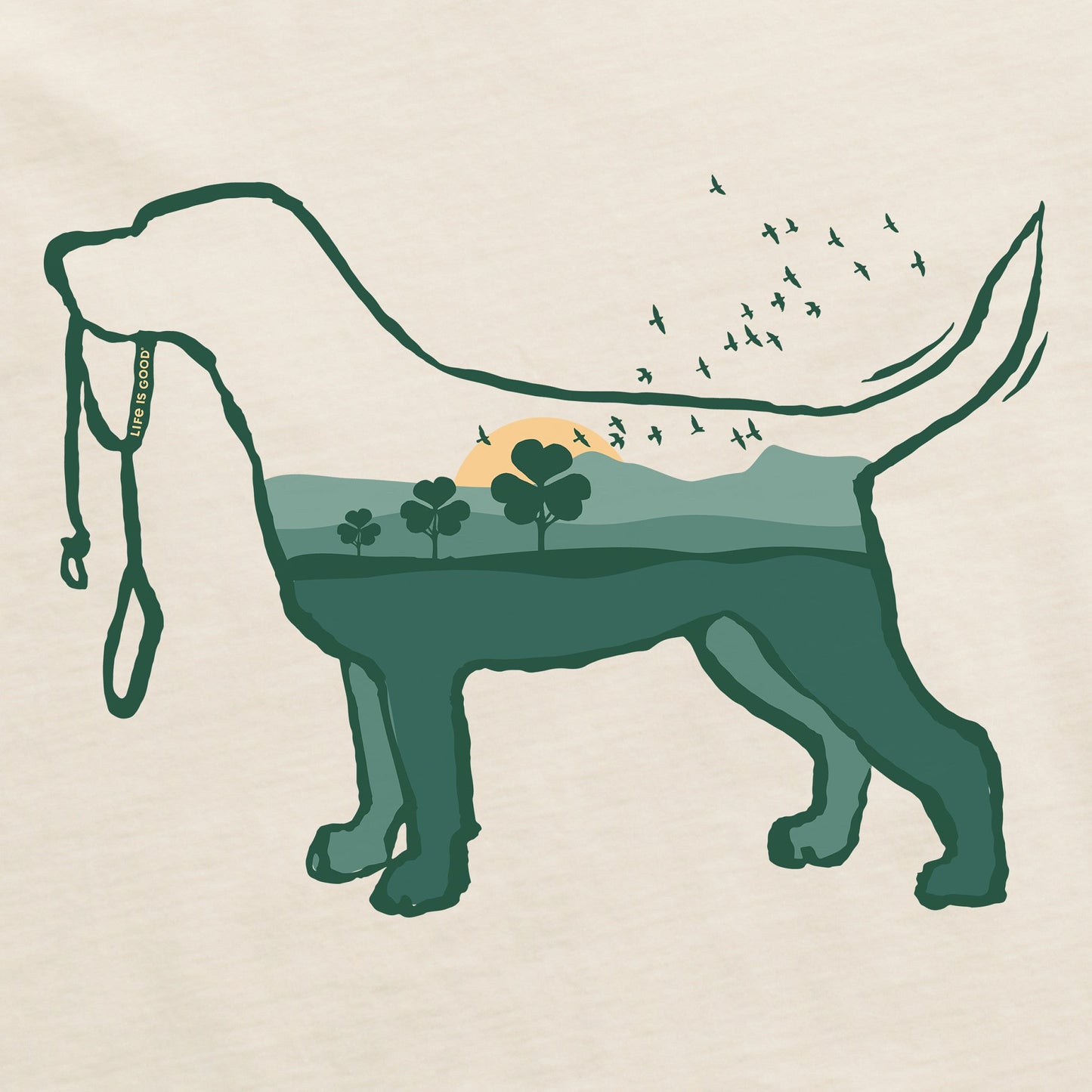 Women's Clover Dogscape Short Sleeve Crusher Tee