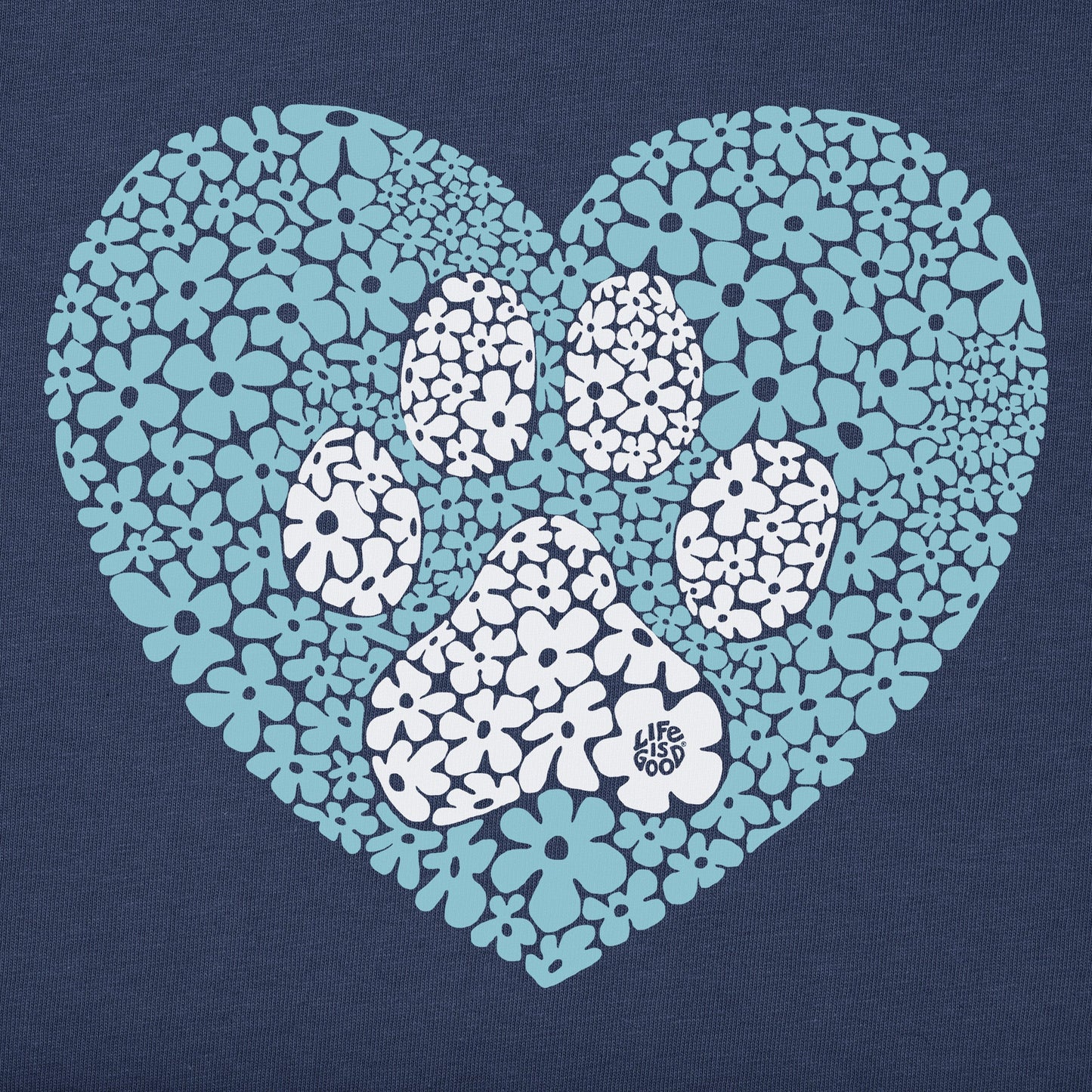 Women's Daisy Heart Paw Short Sleeve Vee