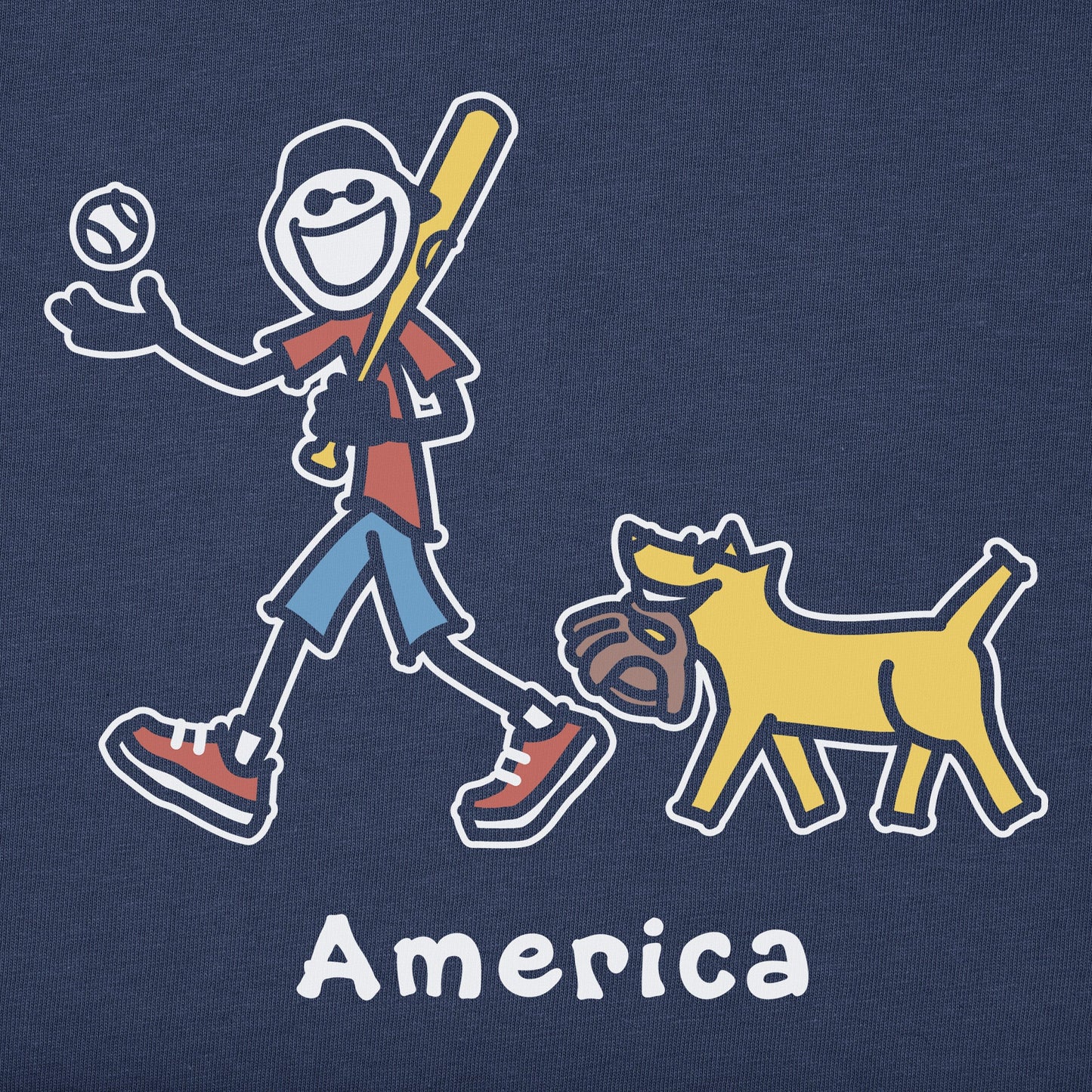 Men's Jake and Rocket Baseball America Short Sleeve Crusher Tee