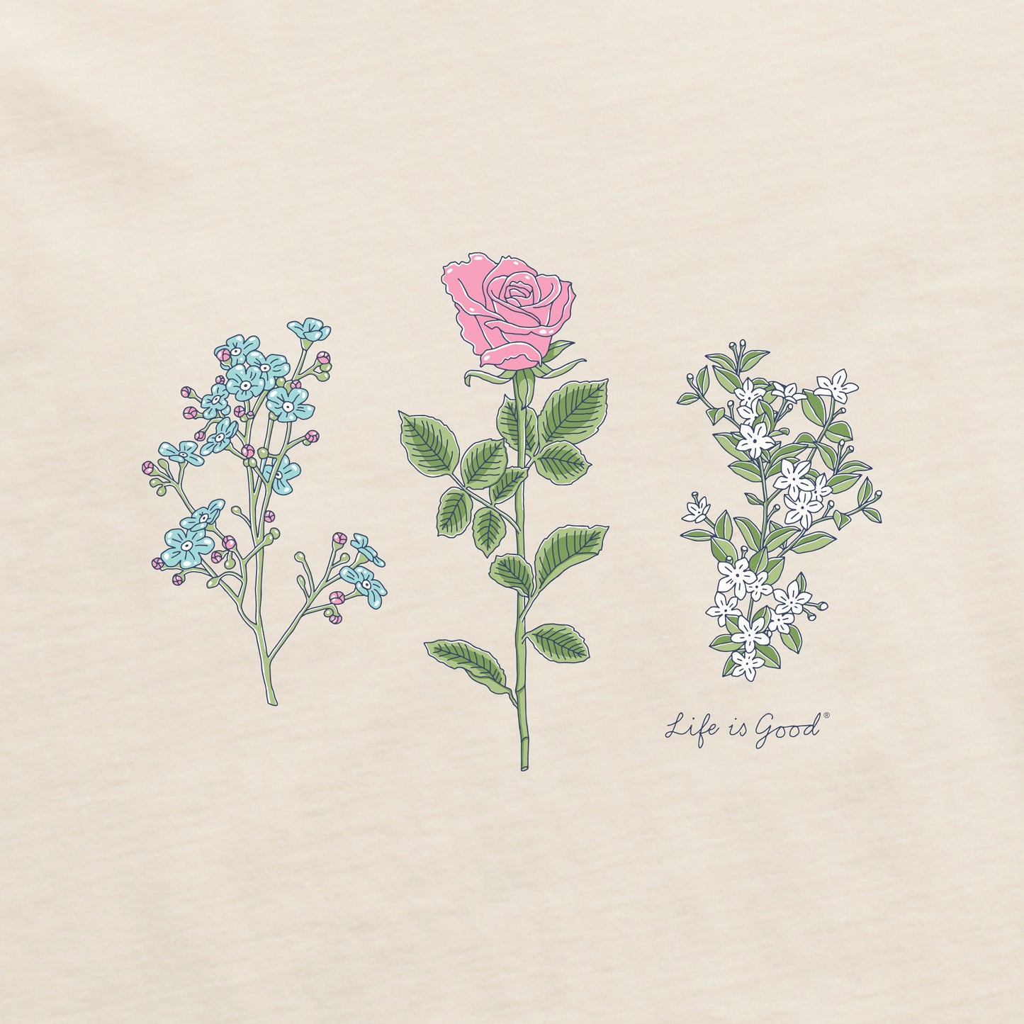 Women's 3 Botanical Rose Jasmine Simply True Fleece Crew