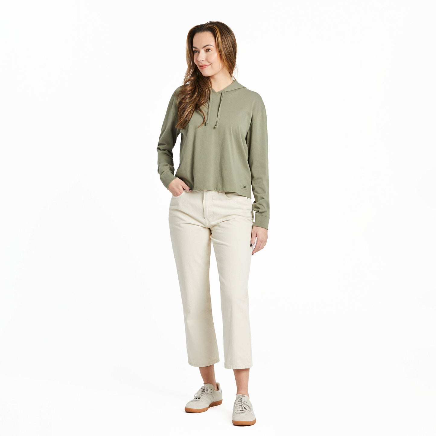 Women's Solid Crusher Boxy Hoodie