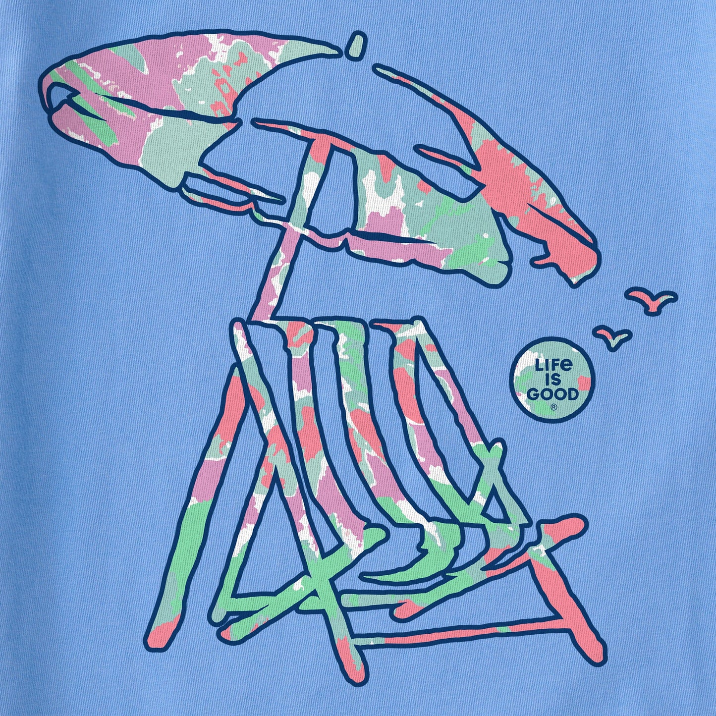 Women's Tie Dye Beach Umbrella Short Sleeve Crusher Tee