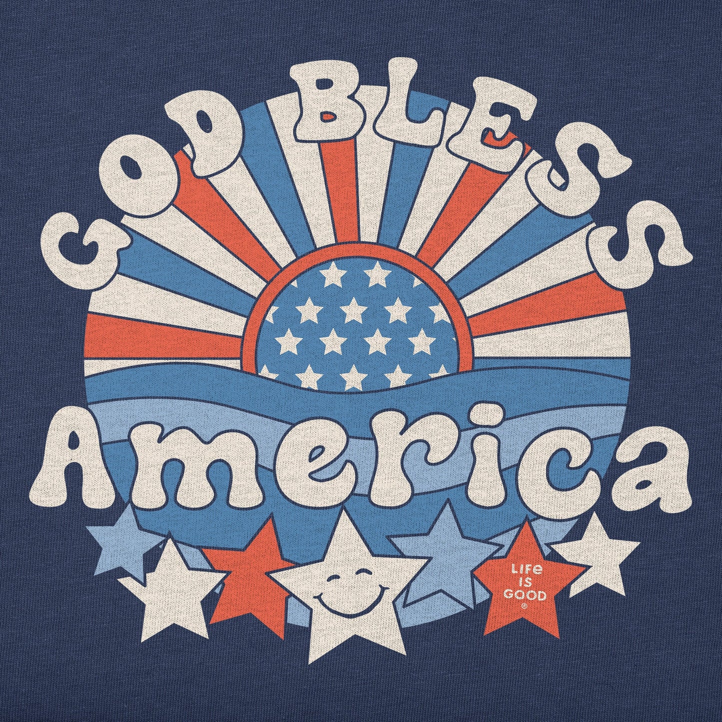 Women's God Bless America Short Sleeve Crusher Vee