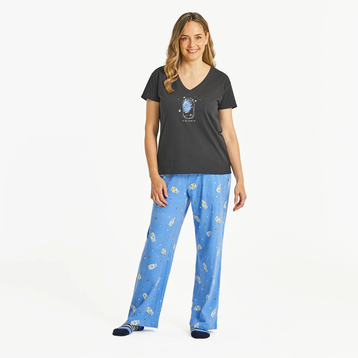 Women's Fireflies Shine On Snuggle Up Relaxed Sleep Vee