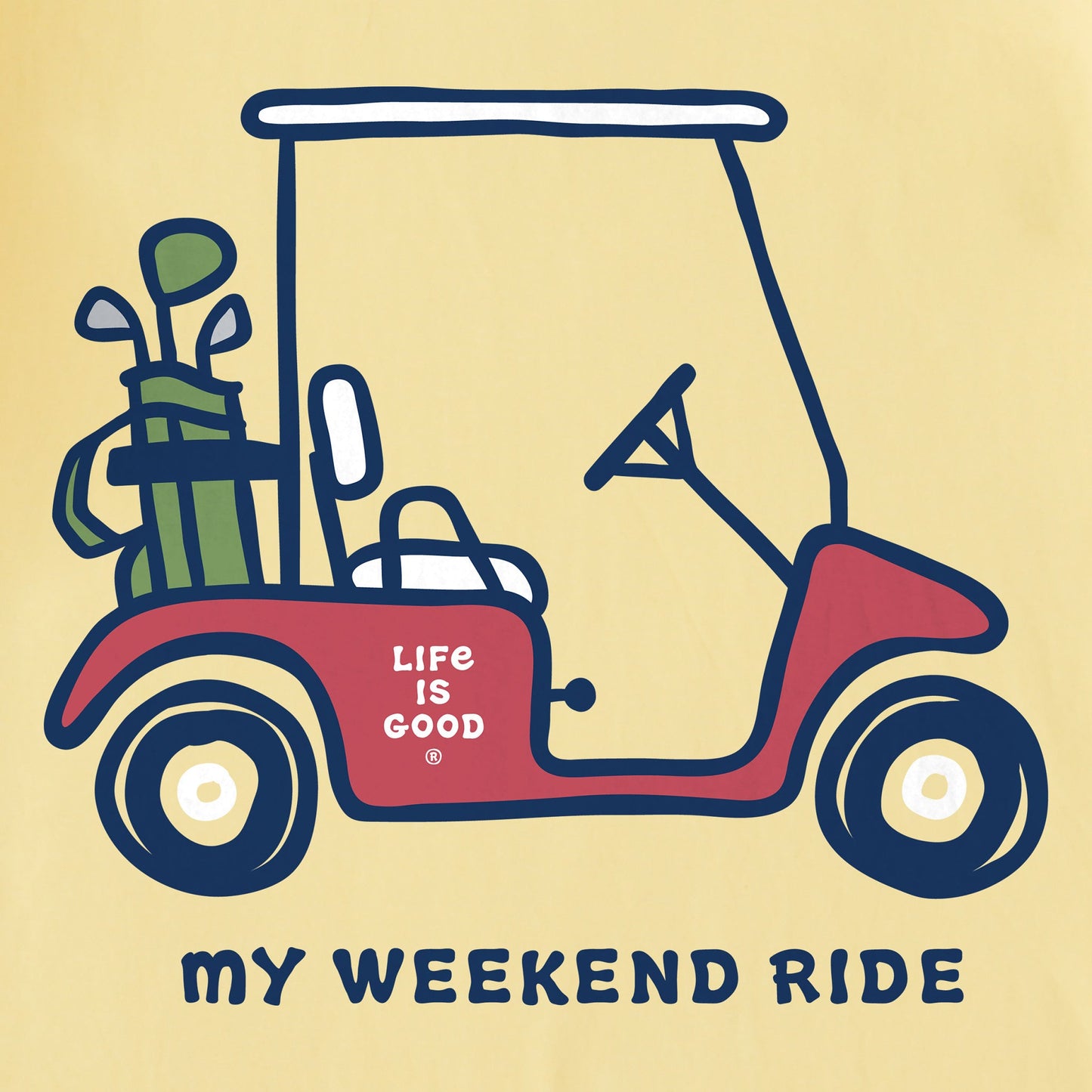 Men's My Weekend Ride Golf Cart Short Sleeve Crusher Tee