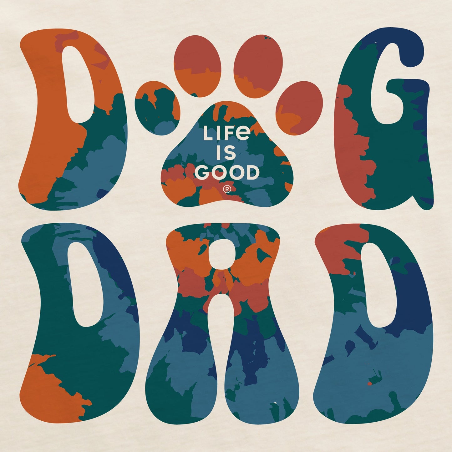 Men's Tie Dye Dog Dad Long Sleeve Crusher Tee