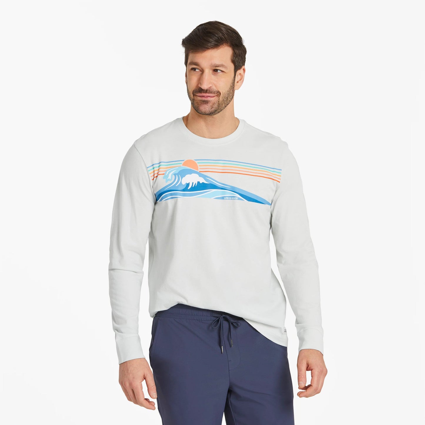 Men's Wavy Stripes Long Sleeve Crusher-LITE Tee