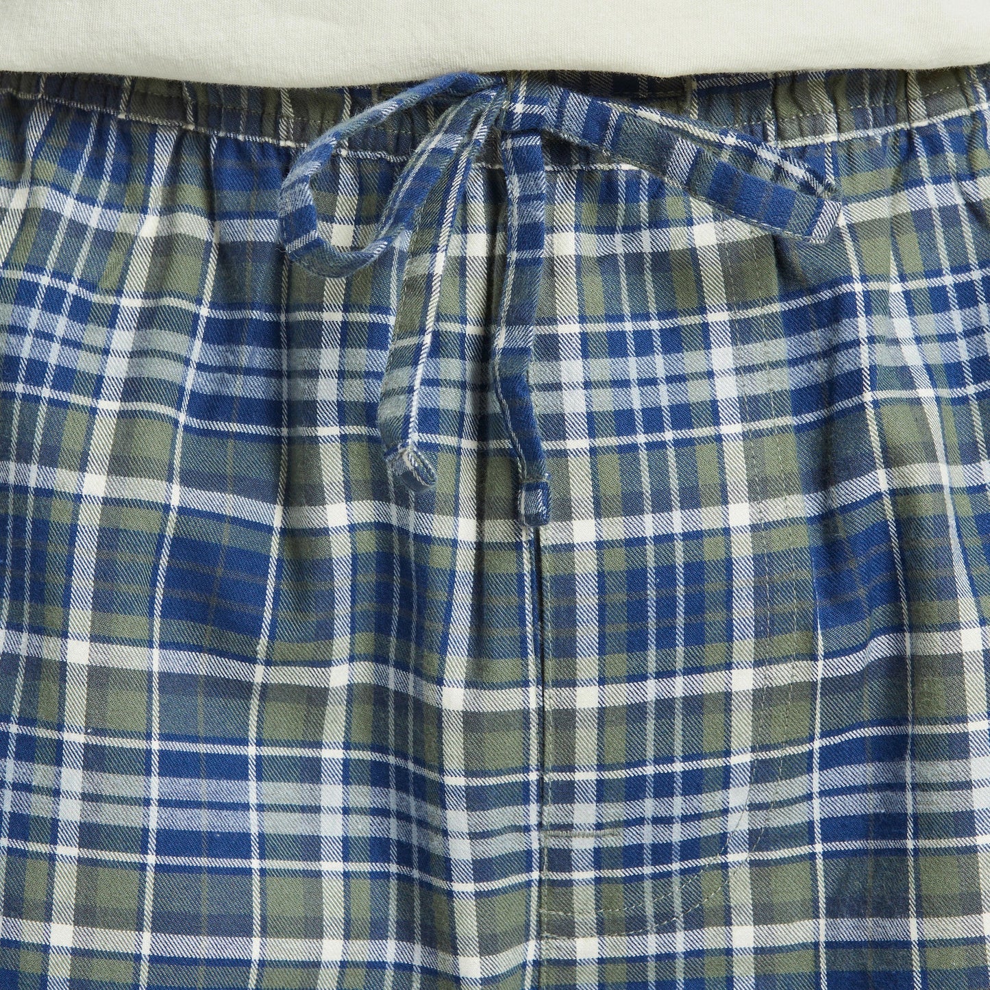 Men's Moss and Darkest Blue Plaid Pattern Classic Sleep Pant