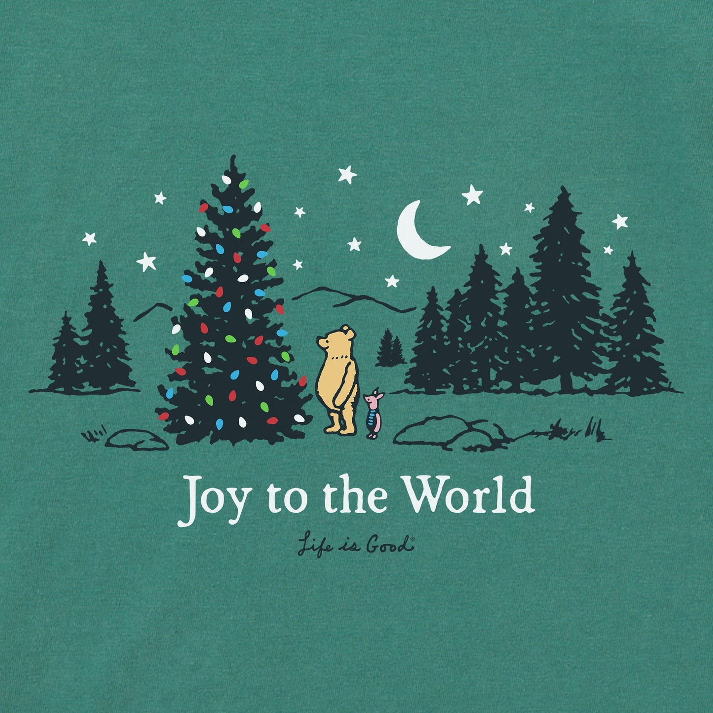 Kids Winnie & P Joy to the World Long Sleeve Crusher Tee