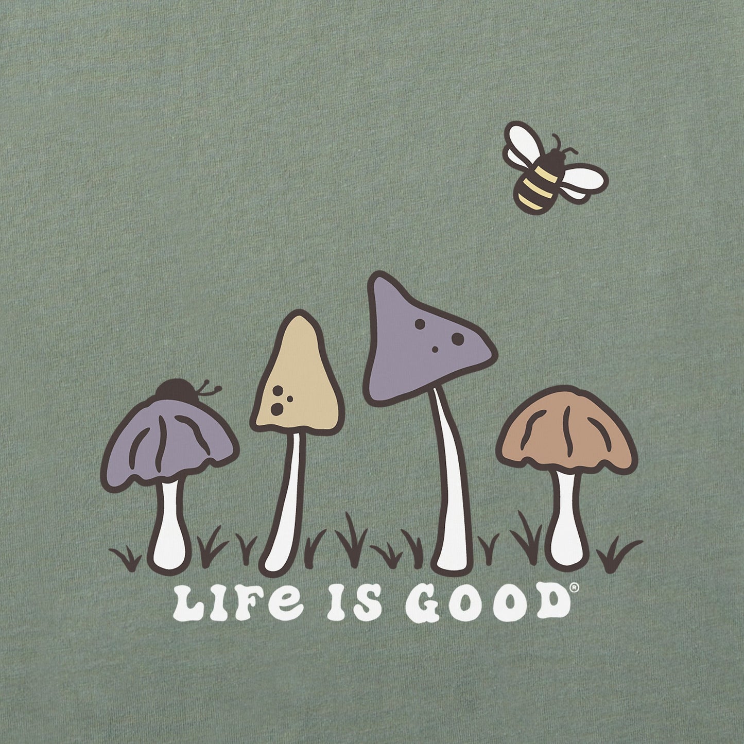 Women's Mushroom Retro Scene Short Sleeve Crusher Tee