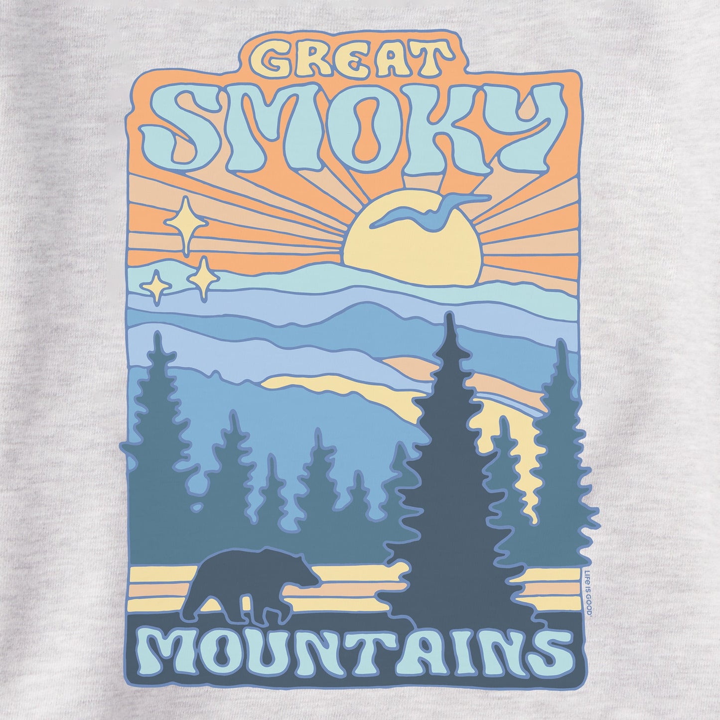 Men's Great Smoky Mountains Poster Simply True Fleece Crew