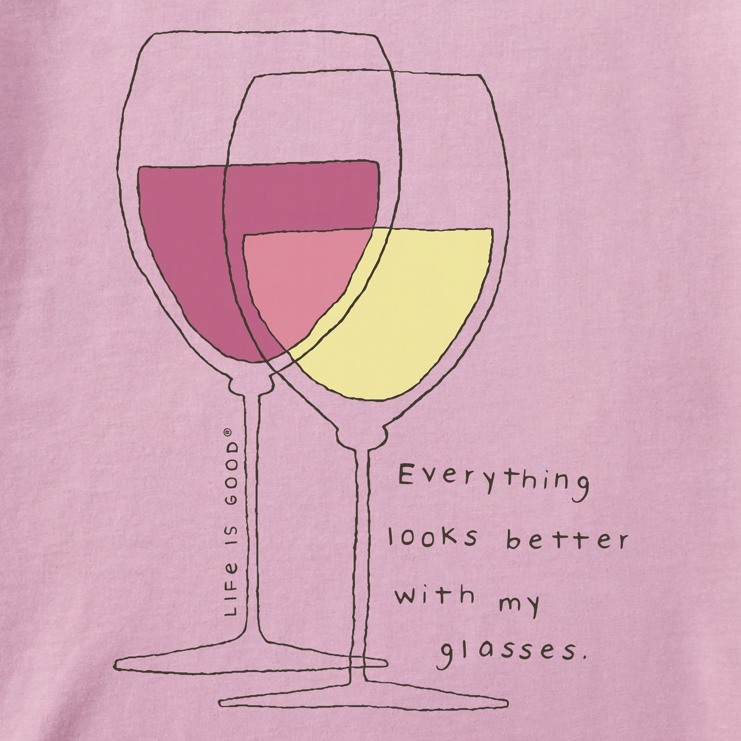 Women's Wine Looks Better with Glasses Short Sleeve Tee