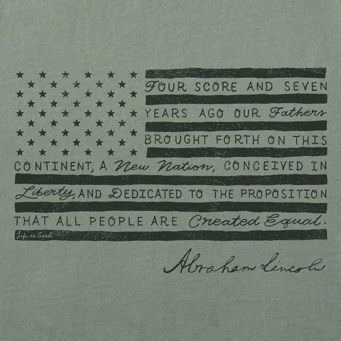 Women's Caligram Gettysburg Flag Short Sleeve Crusher Tee