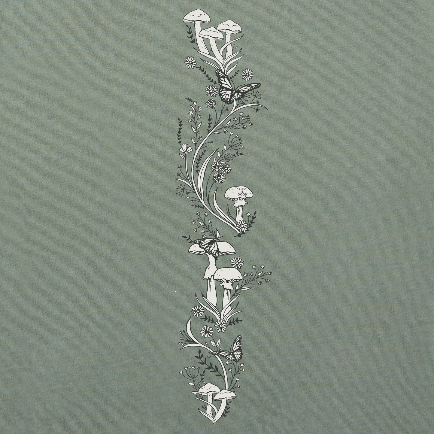 Women's Mushroom Garden Long Sleeve Crusher Boxy Tee